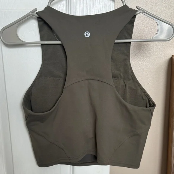 Olive Green Women's Sleeveless Top - Picture 4 of 5